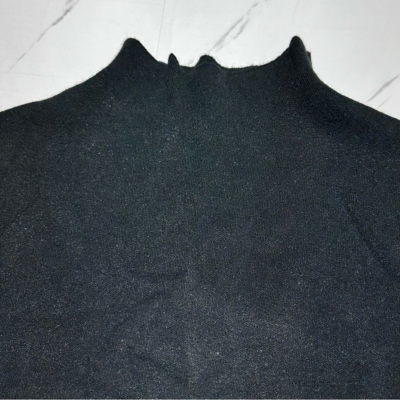 Christina Paris Black Thick Knit Drop Shoulder Sleeves Cowl Neck Comfy Knit Top - Picture 10 of 13